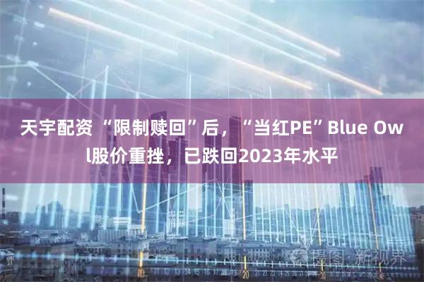 天宇配资 “限制赎回”后，“当红PE”Blue Owl股价重挫，已跌回2023年水平